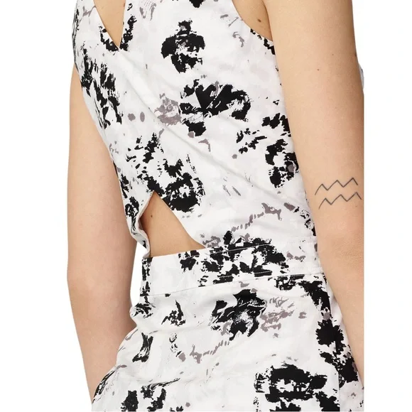 Armani Exchange Pop Art Floral Dress A Line V Neck Cut Out Silhouette Flattering - Picture 4 of 7